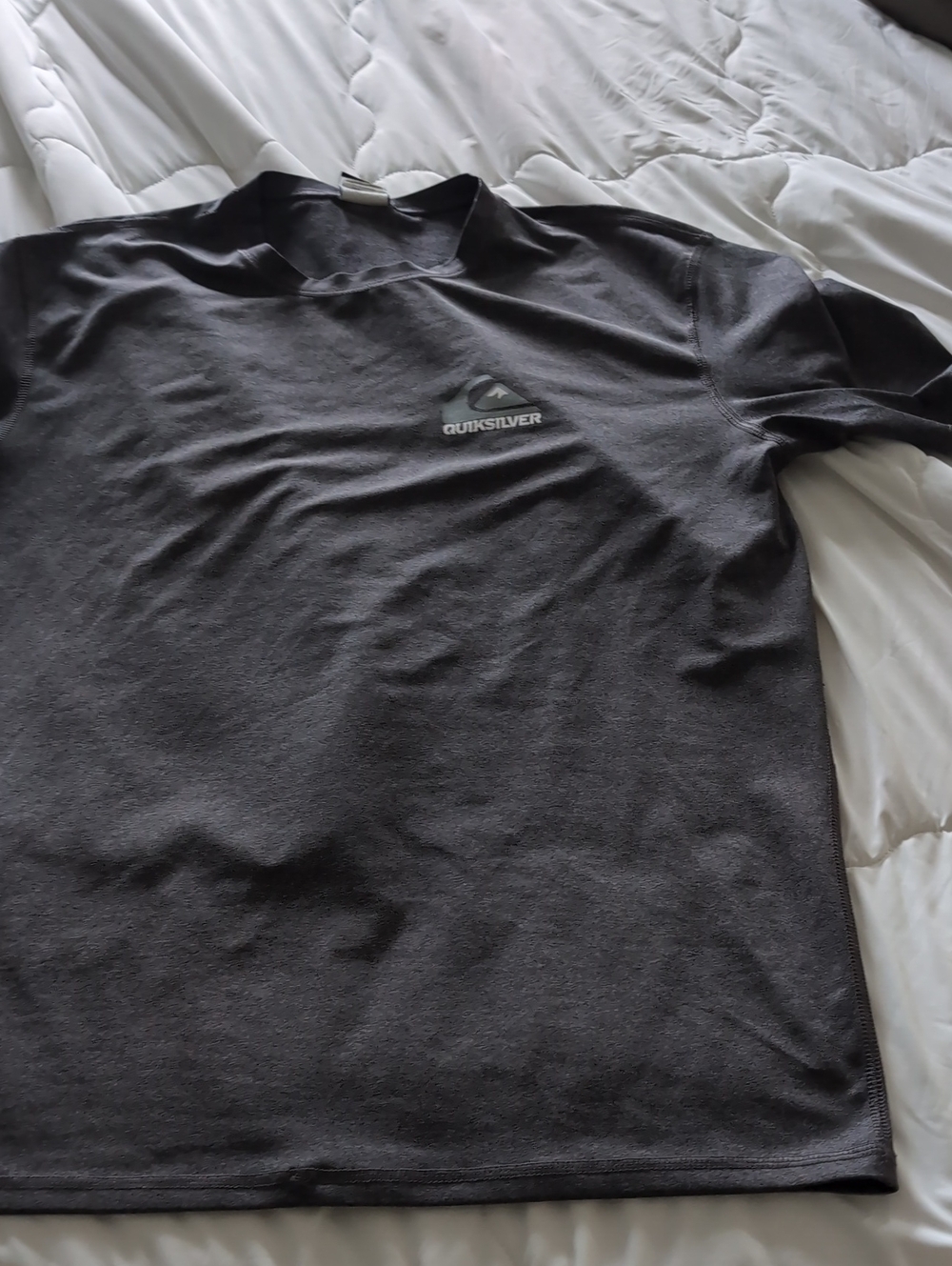 Quiksilver Men's Charcoal Short Sleeve Logo Tee